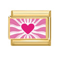 Corazón rosa con rayas