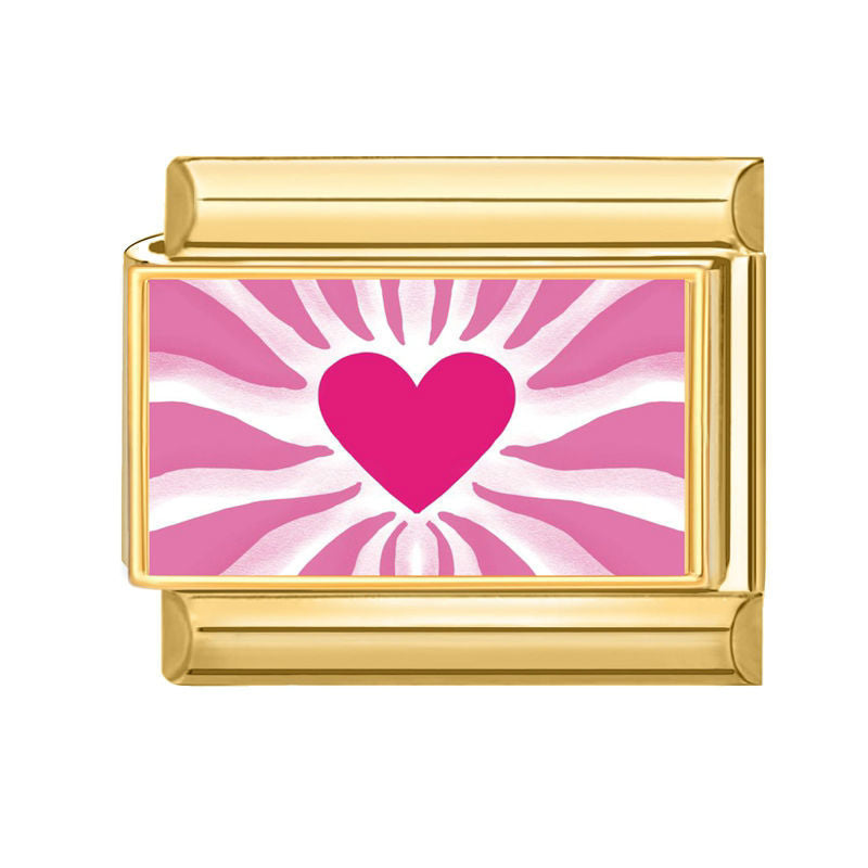 Corazón rosa con rayas