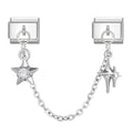 Estrellas plateadas con cadena