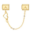 Cadena doble con corazón dorado