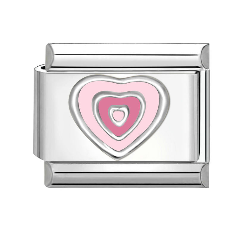 Corazón rosa concéntrico