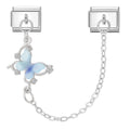 Mariposa azul con circonitas y cadena