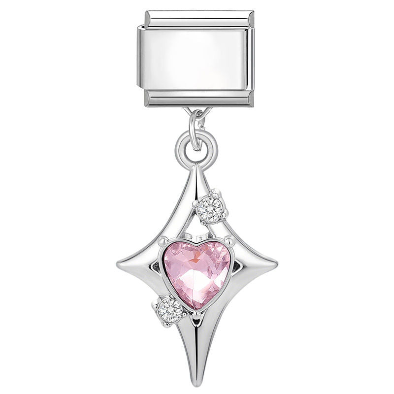 Estrella con corazón rosa colgante