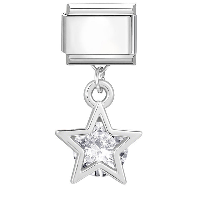 Estrella con circonita colgante