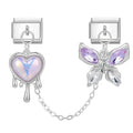 Corazón derretido y mariposa con cadena