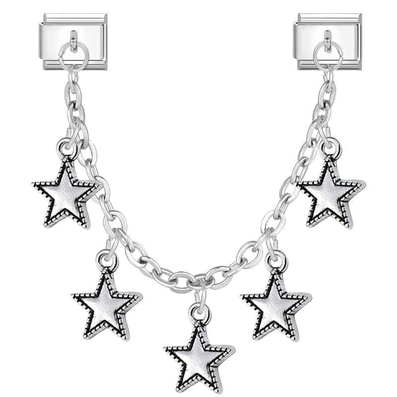 Cadena con estrellas grandes colgantes