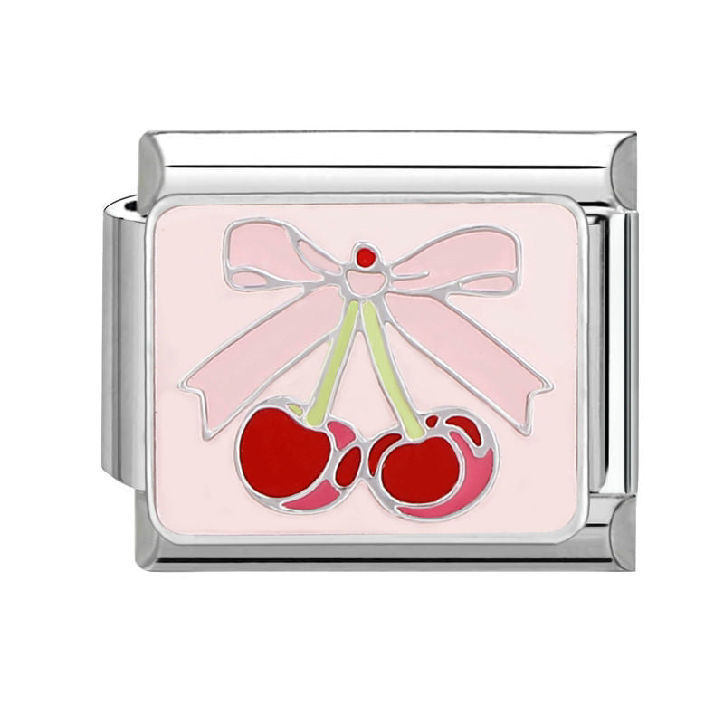 Cerezas rojas con lazo