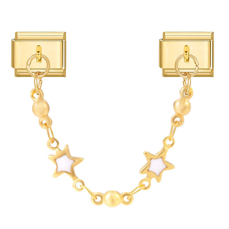 Cadena doble con estrellas blancas