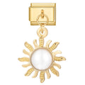 Sol dorado con perla blanca