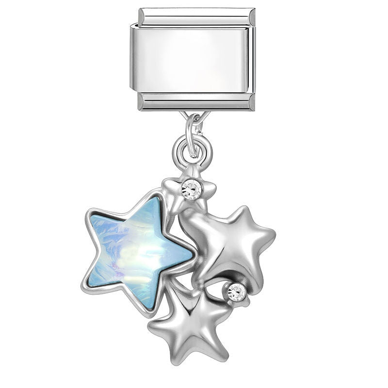 Racimo de estrellas azul y plateado