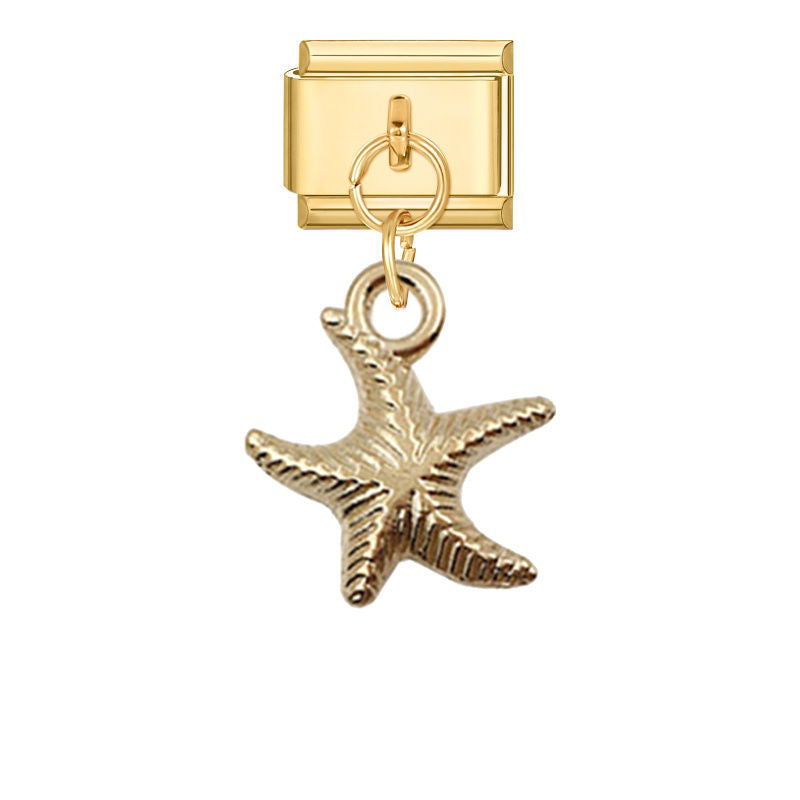 Colgante estrella de mar dorada
