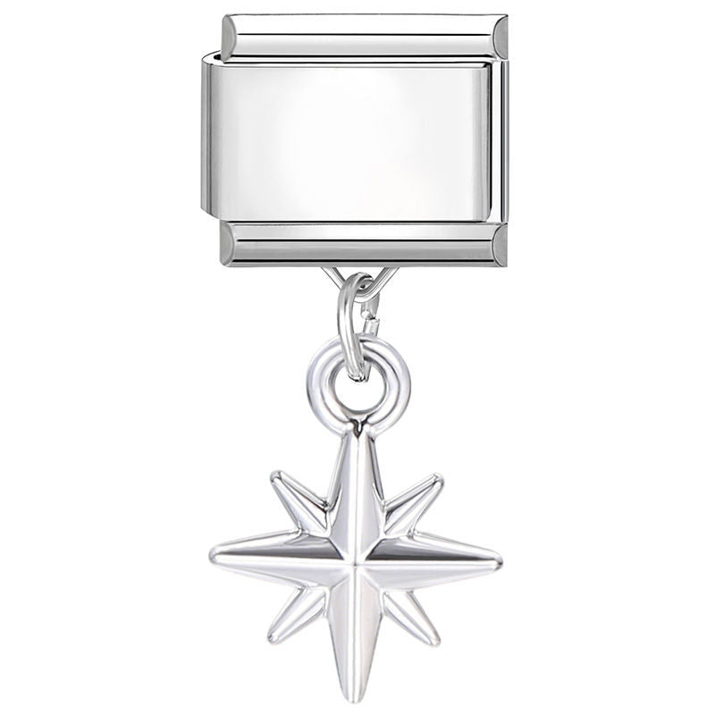 Estrella del norte plateada colgante