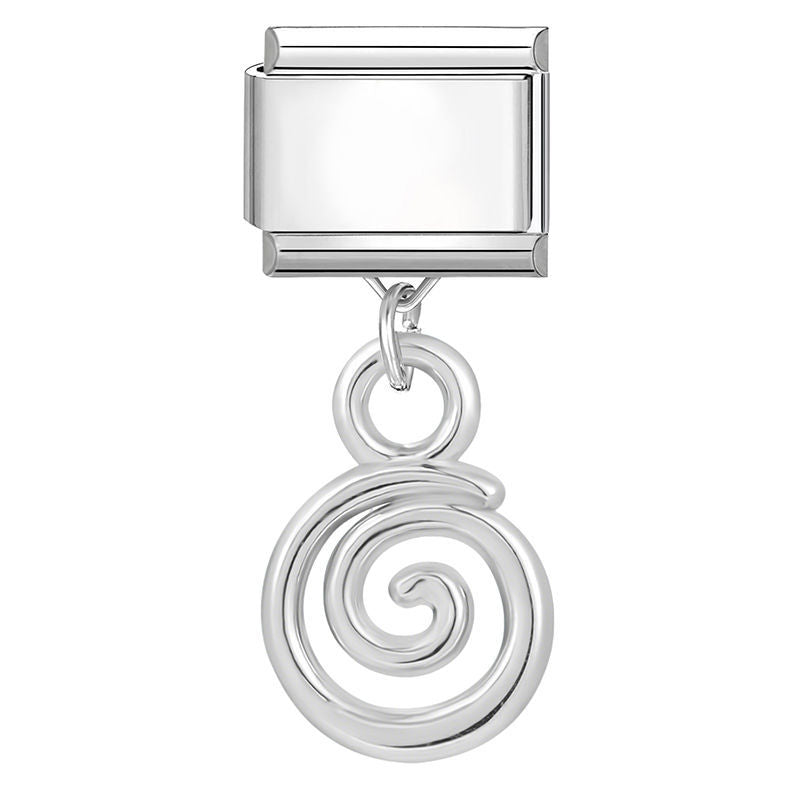 Espiral plateada colgante