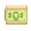 Billete de dólar con concha