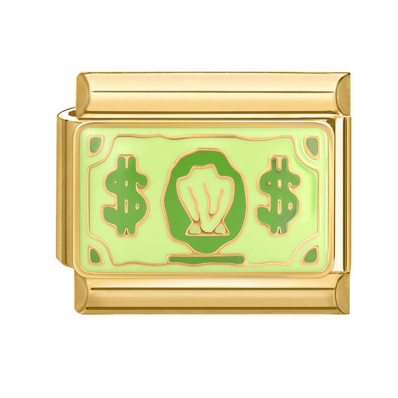 Billete de dólar con concha