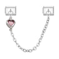 Corazón rosa con cadena