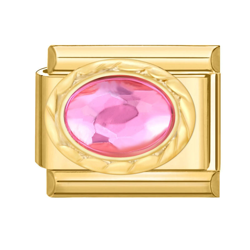 Piedra rosa ovalada